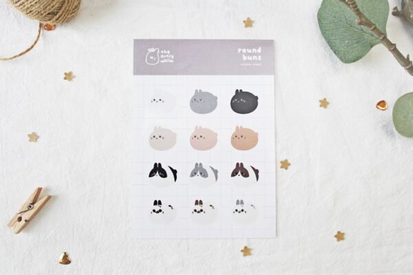 Round Buns Sticker Sheet (Plain)