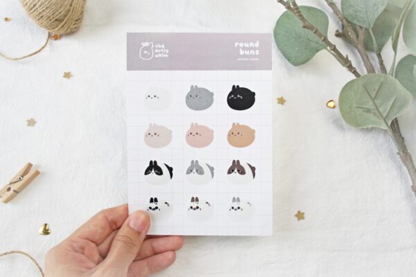 Round Buns Sticker Sheet (Plain) - Image 4
