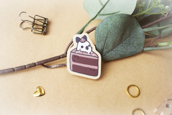 Chocolate Cake Bunny Wooden Pin
