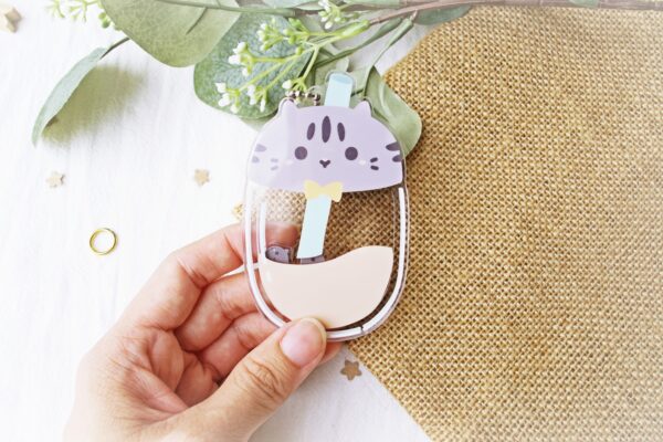 Cat Boba Acrylic Shaker Keychain - Image 3