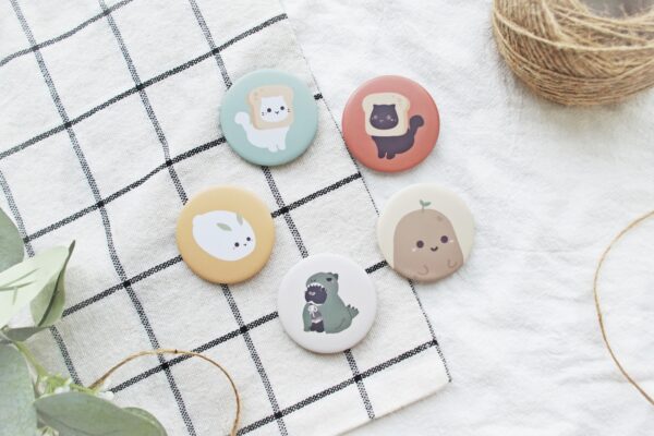 Cute Button Badges (Assorted)