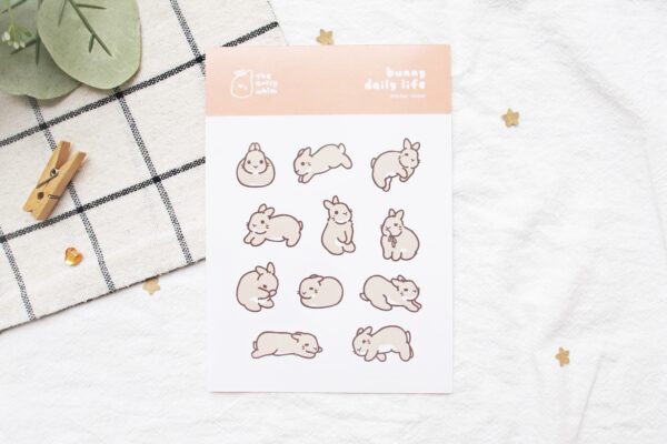 Bunny Daily Life Sticker Sheet